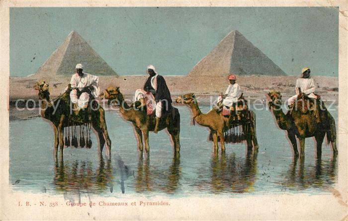 aegypten Pyramiden Kamelreiter