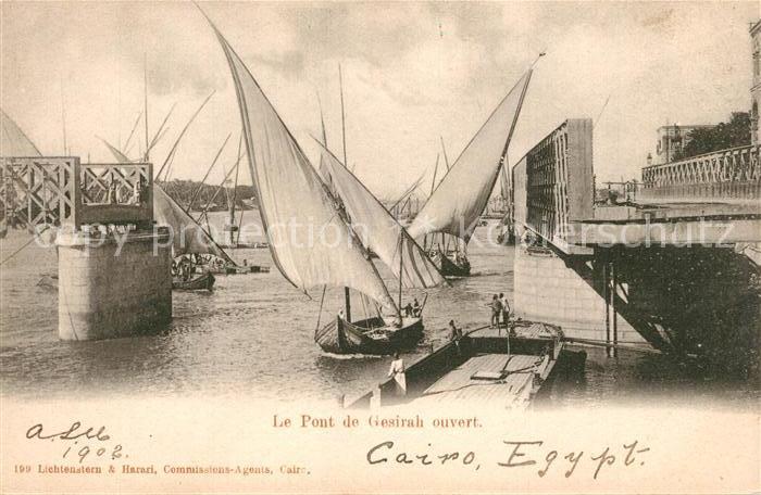 Cairo Egypt Dreh-Brücke von Gesirah