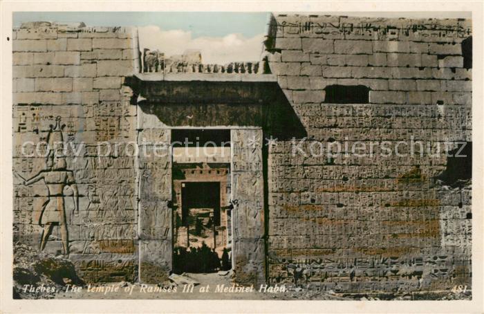 Thebes Aegypten Tempel Rames III Medinet Haba