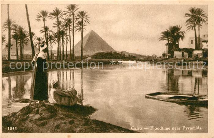 Cairo Egypt ueberfluetung Nil Pyramide