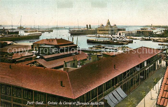 Port Said Buero der Kanalgesellschaft Kanaleinfahrt