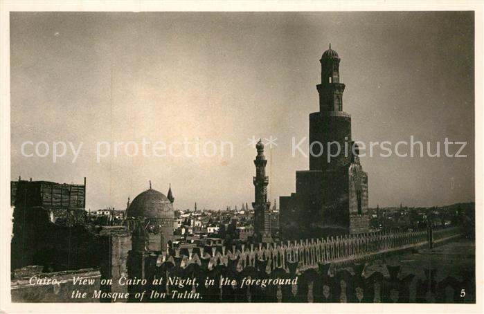 Cairo Egypt Nachtaufnahme Moschee Ibu Tulun