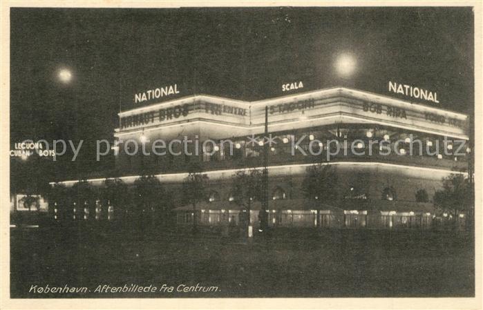 Kobenhavn Aftenbillede Fra Centrum National Scala
