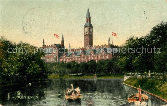 Kobenhavn Raadhuset Tivoli Boote