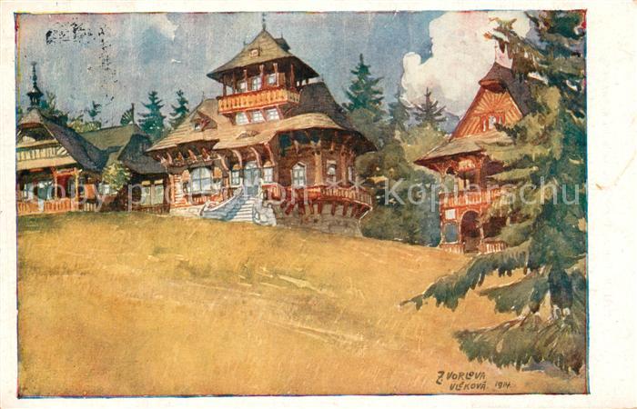 Pustevny Radhosti Turisticke Utulny Pohorske Jednoty Kuenstlerkarte