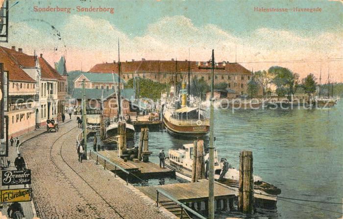 Sonderburg Havnegade Hafenstrasse Dampfer