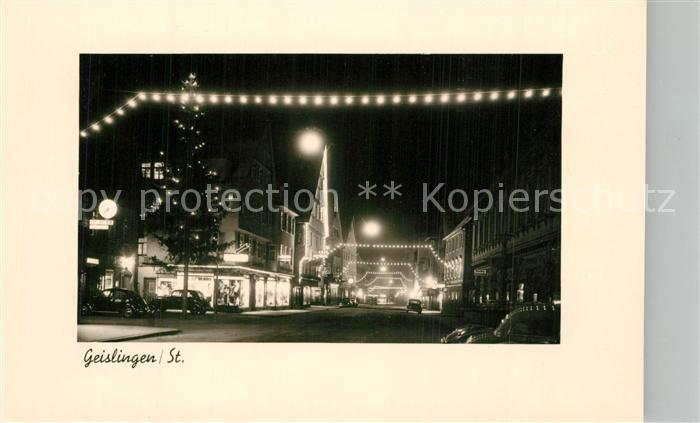 Geislingen Steige Innenstadt zur Weihnachtszeit Christbaum Nachtaufnahme