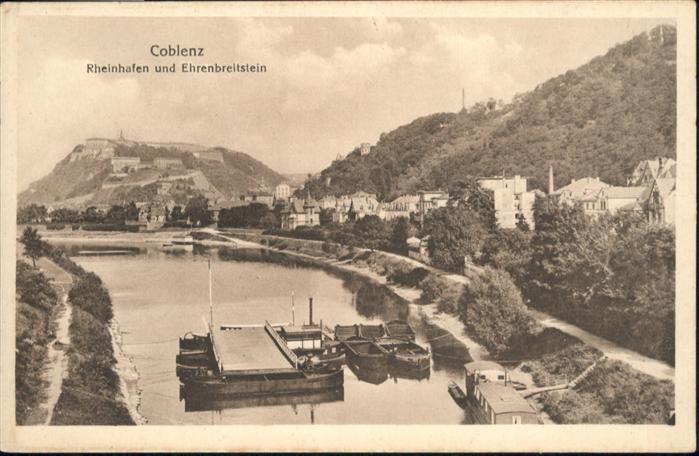 Koblenz Rhein Rheinhafen Ehrenbreitstein Schiff