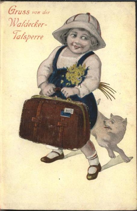 Waldeck Edersee Frau Hund Talsperre Leporello