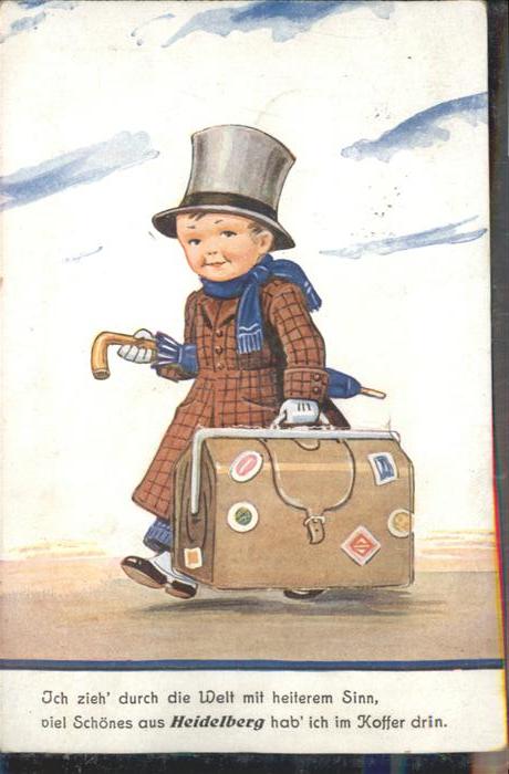 Heidelberg Neckar Junge Koffer Leporello