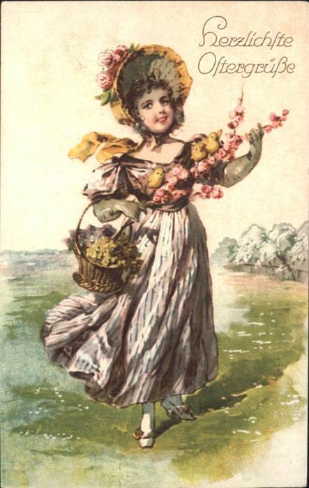 Ostern Easter Paques Korb Blumen Küken