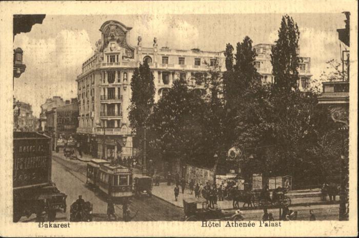 Bukarest Hotel Athenee Palast Strassenbahn Kutsc