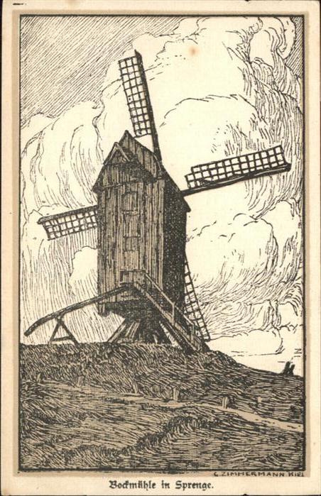 Windmuehlen Bockmühle Sprenge Künstler C. Zimmerman