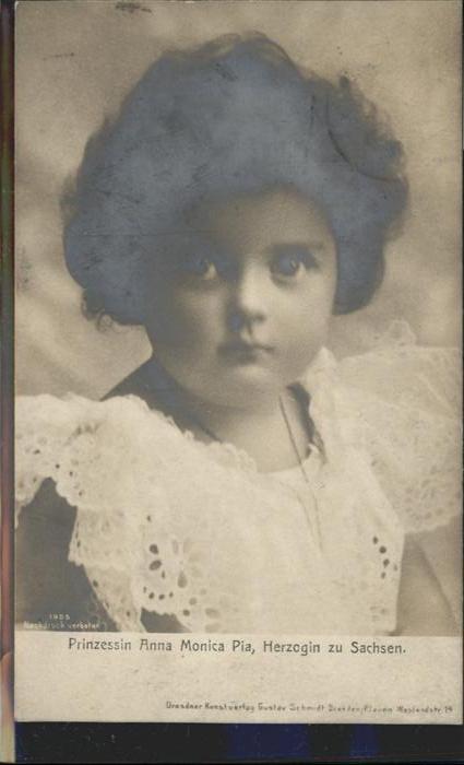 Adel Sachsen Prinzessin Anna Monica Pia Herzogin zu