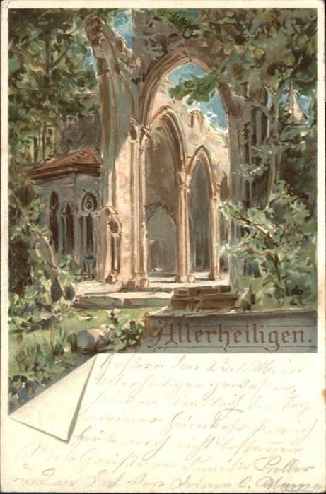 Achern Baden [Stempelabschlag] Allerheilgen Litho