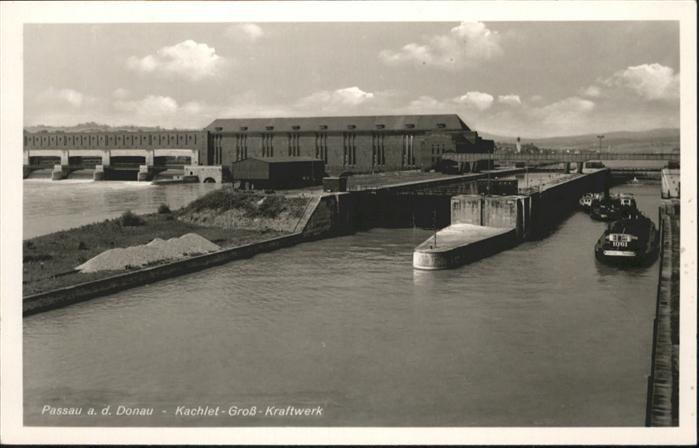 PAssAU Bayern Kachlet Gross Kraftwerk Schiff