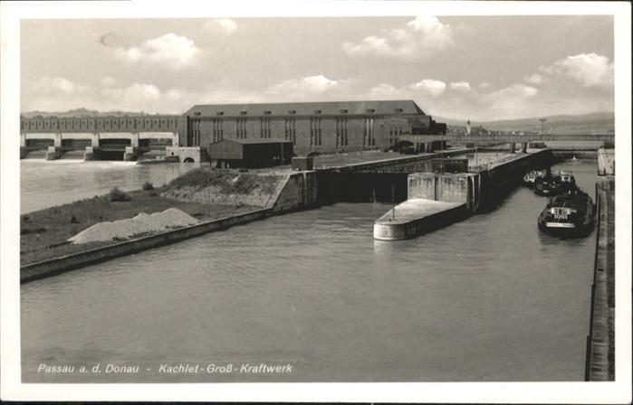 PAssAU Bayern Kachlet Gross Kraftwerk Schiff