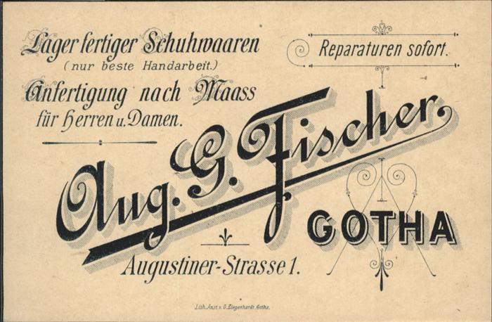 Gotha Thueringen Schuhwaren August G Fischer