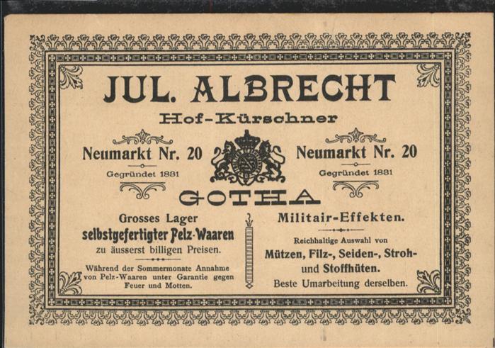 Gotha Thueringen Hof Kürschner