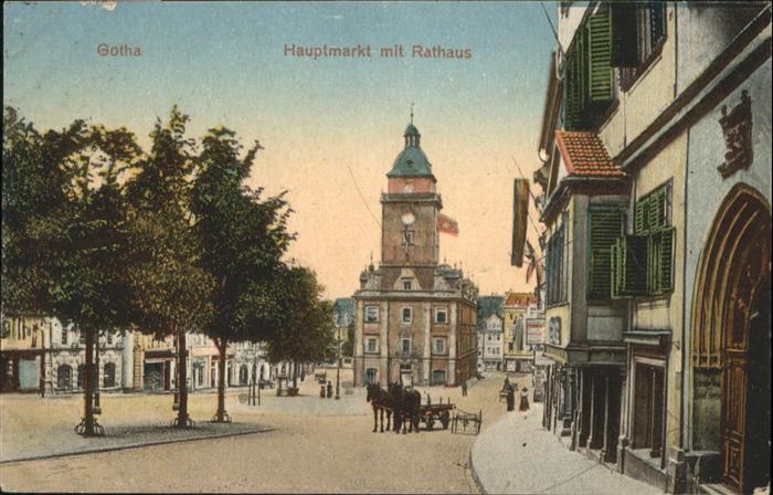 Gotha Thueringen Hauptmarkt Rathaus Kutsche