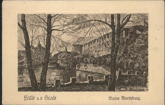 Halle Saale ruine Moritzburg