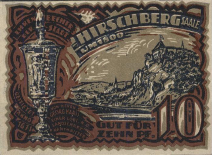 Hirschberg Saale Gutschein für 10 Pfennig