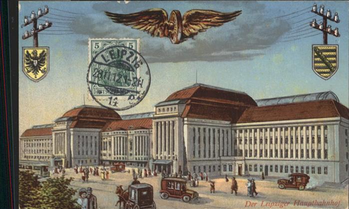 LEIPZIG Sachsen Hauptbahnhof Wappen Strassenbahn