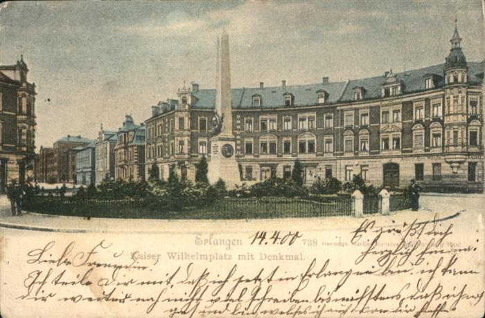 ERLANGEN Bayern Kaiser Wilhelmplatz Denkmal
