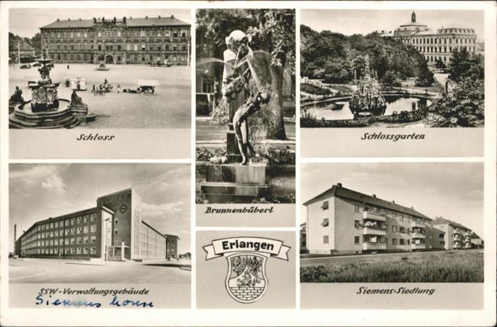 ERLANGEN Bayern Brunnenbueberl Schlossgarten Siemens Siedlung Schloss ssW Verwal