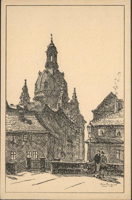 DRESDEN Elbe Frauenkirche Kuenstler Fritz B.