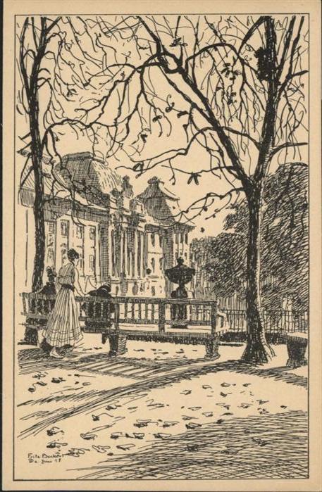 DRESDEN Elbe Japanisches Palais Kuenstler Fritz Beckert