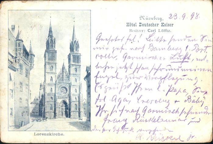 Nuernberg Hotel Deutscher Kaiser Lorenzkirche