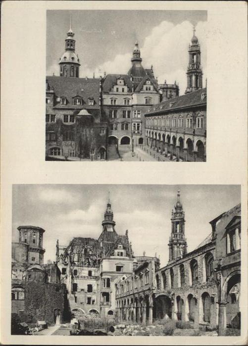 DRESDEN Elbe Schloss Stallhof Zerstoerung