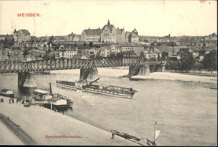 Meissen Elbe Sachsen Dampfschifflandeplatz Brücke