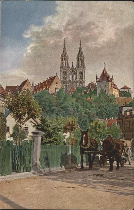 Meissen Elbe Sachsen Meisatalstrasse Kutsche