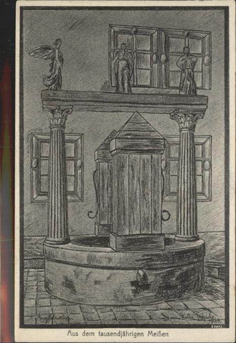 Meissen Elbe Sachsen Engelsbrunnen Künstler Walter Fritzsche