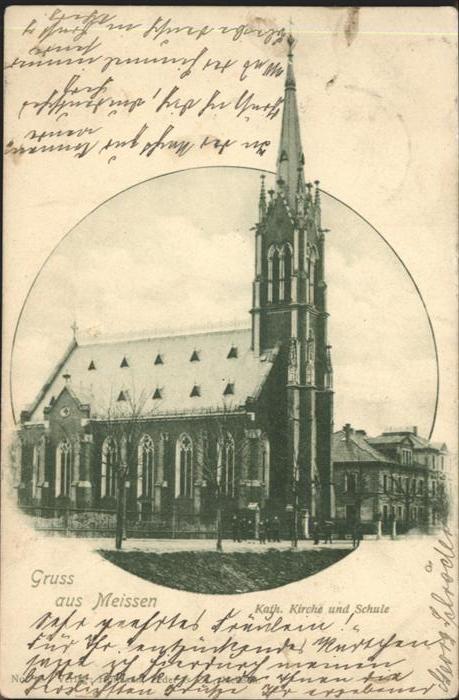 Meissen Elbe Sachsen Kirche  Schule