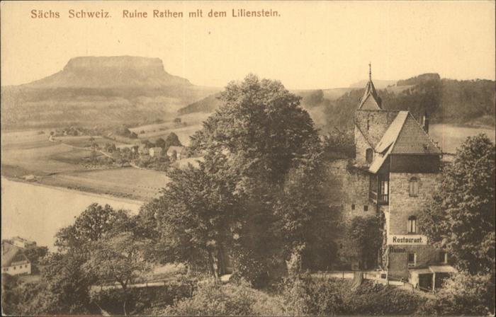 Rathen Saechsische Schweiz Ruine Lilienstein