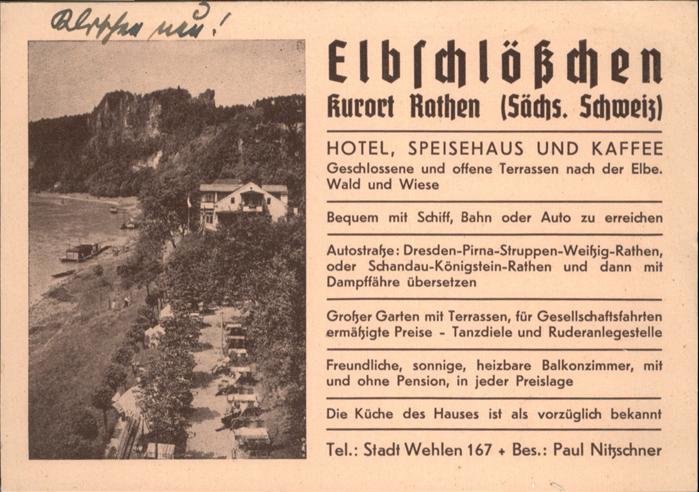 Rathen Saechsische Schweiz Elbschlösschen