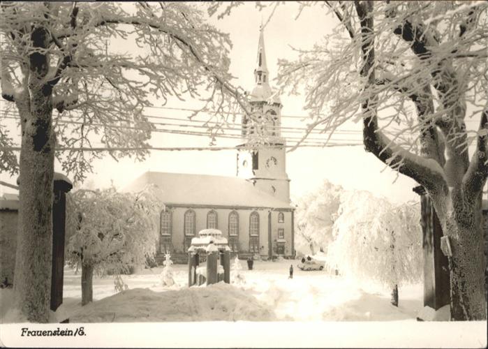 Frauenstein Sachsen Winterlandschaft Kirche Frauenstein