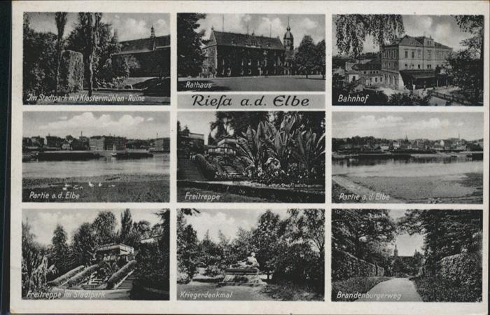 Riesa Sachsen Bahnhof Stadtgarten Freitreppe Elbe Kri