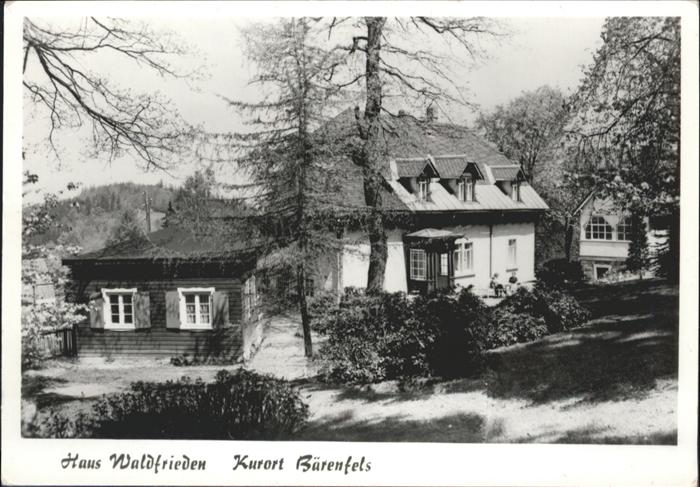 Baerenfels Erzgebirge Haus Waldfrieden