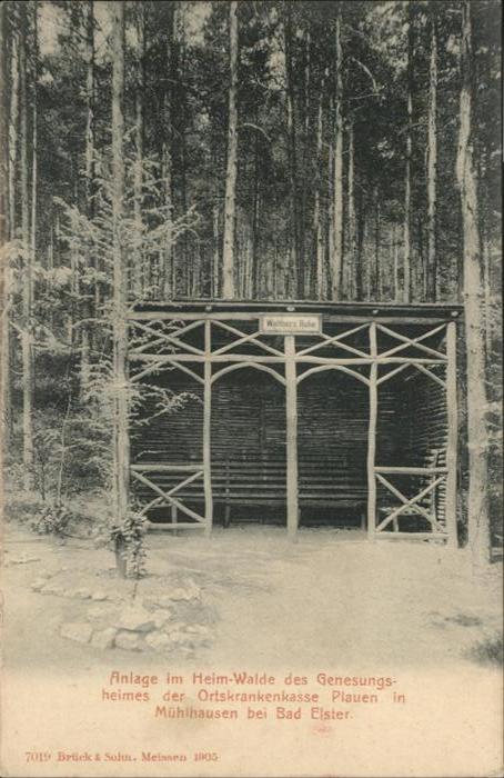 Muehlhausen Vogtland Anlage im Heim Walde Genesungsheim Kran