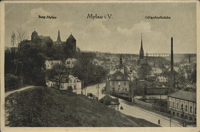 Mylau Burg Göltzschtalbrücke