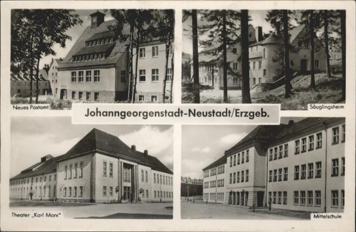 Johanngeorgenstadt Postamt Säuglingsheim Mittelschule Thea