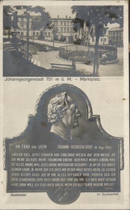 Johanngeorgenstadt Marktplatz  An Frau von Stein