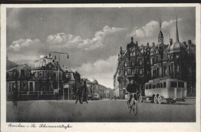 Zwickau Sachsen Schumannstrasse Bus Fahrrad