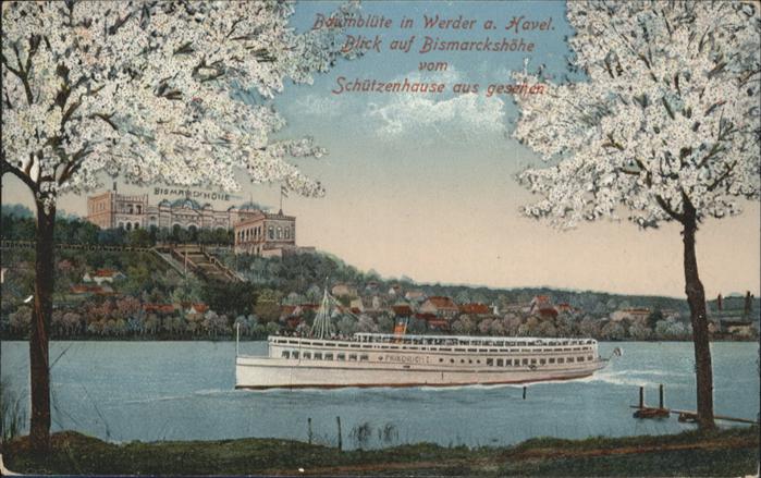 Werder Havel Baumblüte Bismarckhöhe Schiff
