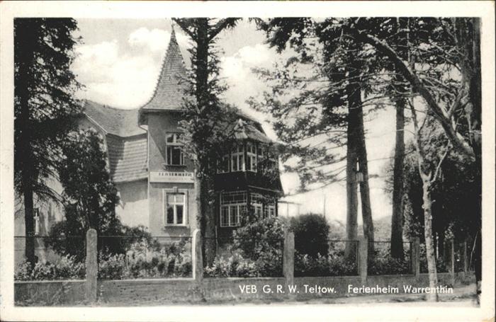 Teltow VEB GRW Ferienheim Warrenthin