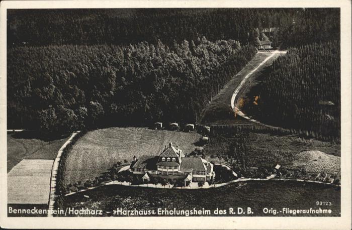Benneckenstein Fliegeraufnahme Harzhaus Erholungsheim